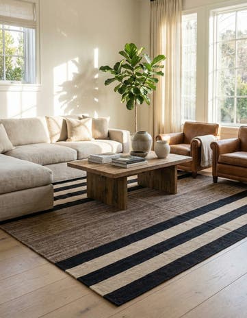 6' 8 x 9' 8 Hand Woven Kilim Modern Wool Rug