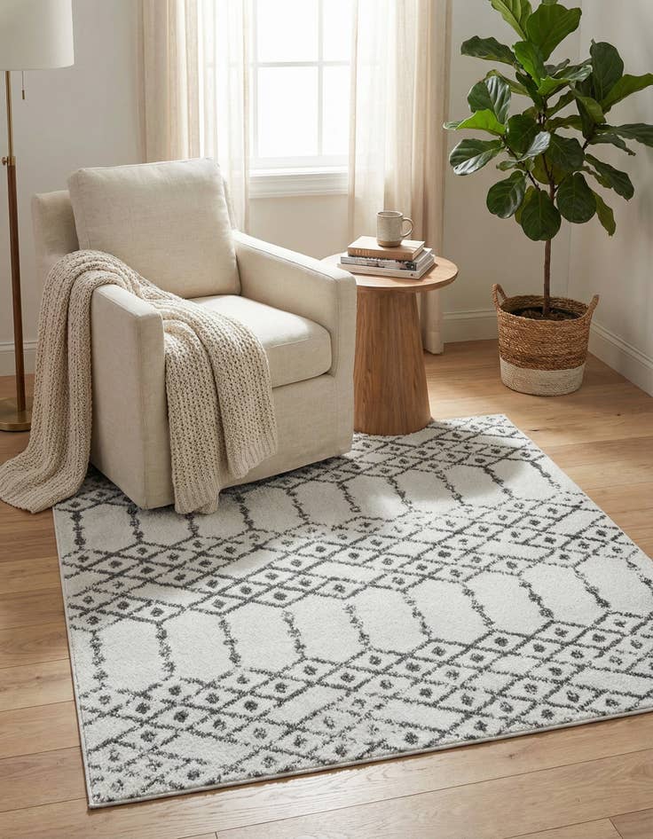 Detail image of  4' x 4' Paxon Trellis Square Rug