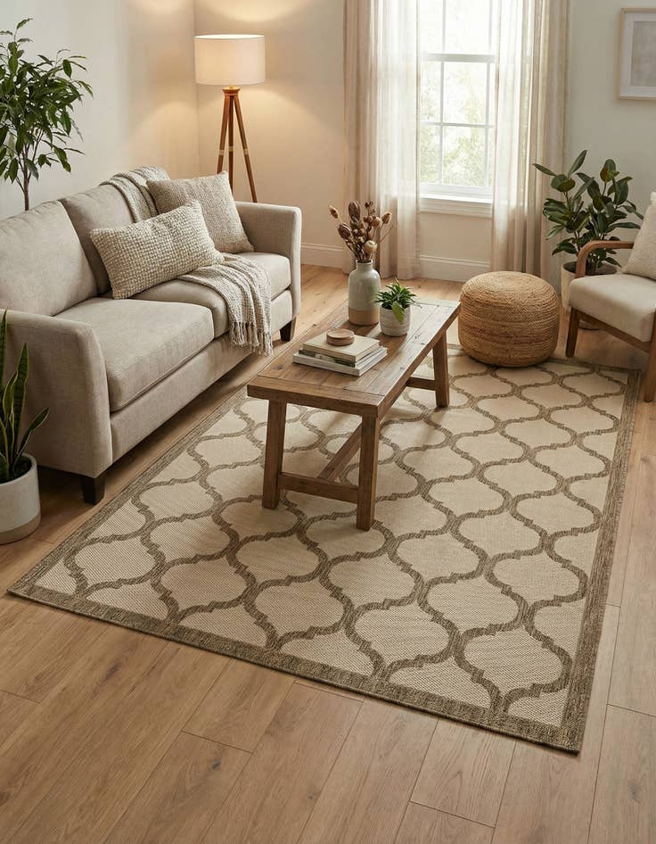 Detail image of 7' x 10' Easy-Clean Trellis Indoor / Outdoor Rug