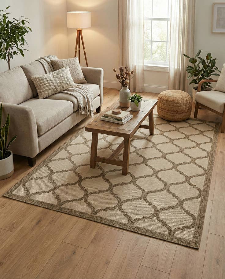 Detail image of 7' x 10' Easy-Clean Trellis Indoor / Outdoor Rug