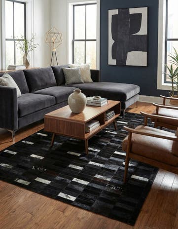 5' 3 x 8' 1 Cowhide - Patchwork Rug