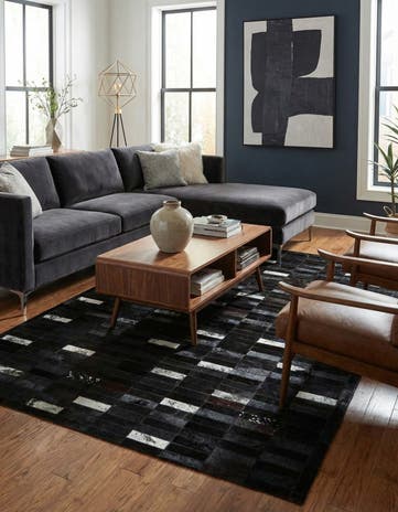 5' 3 x 8' 1 Cowhide - Patchwork Rug