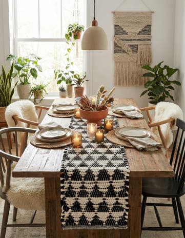 1' 2 x 10' Hand Woven Chindi Jute Table Runner Rug