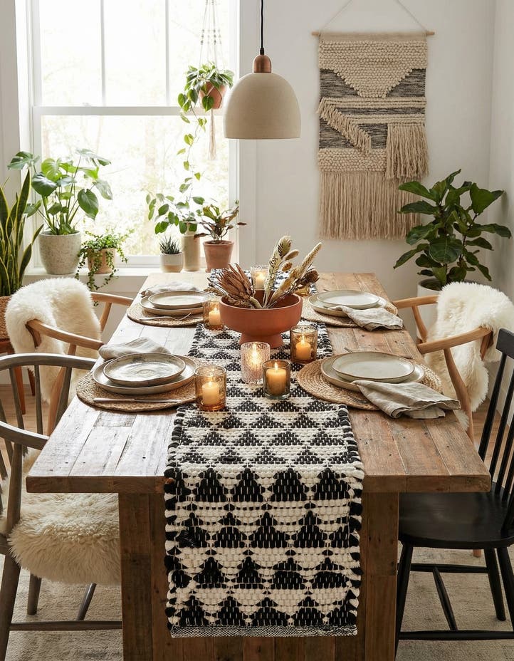 1' 2 x 10' Hand Woven Chindi Jute Table Runne...