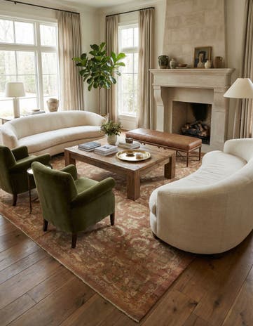 12' 9 x 19' 2 Hand Knotted Oushak Wool Rug