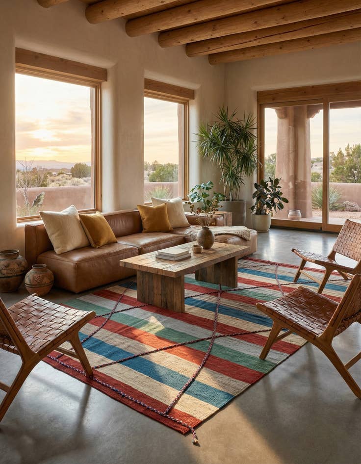 Detail image of 6' 3 x 10'  Hand Woven Kilim Modern Wool Rug