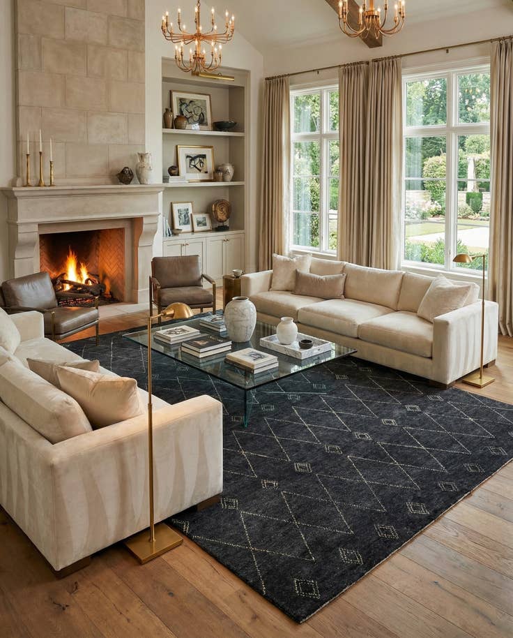 Detail image of 9' 8 x 13' 4 Hand Knotted Darya Wool Rug