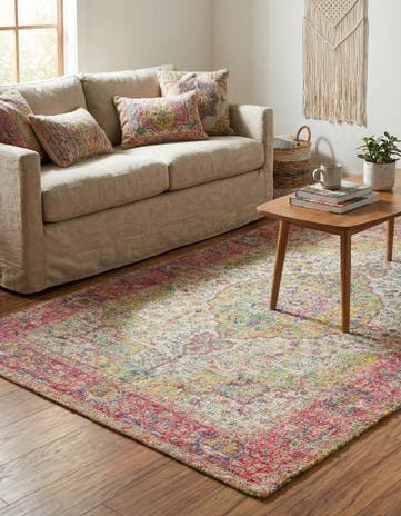 4' 1 x 6' 1 Hand Woven Chenille Jute Rug
