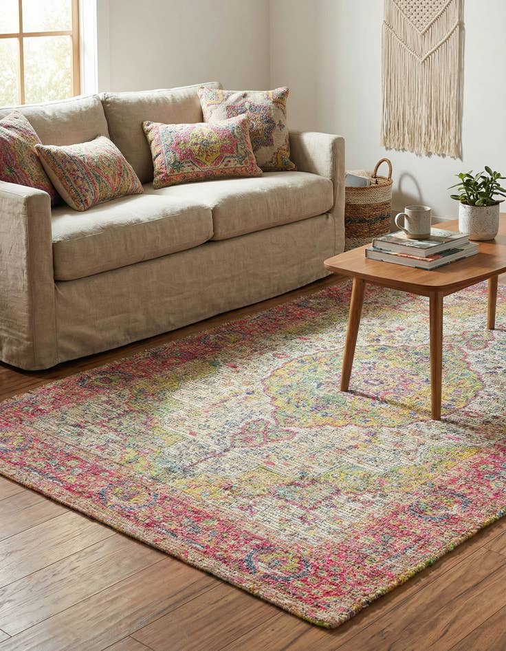 Detail image of 4' 1 x 6' 1  Hand Woven Chenille Jute Rug