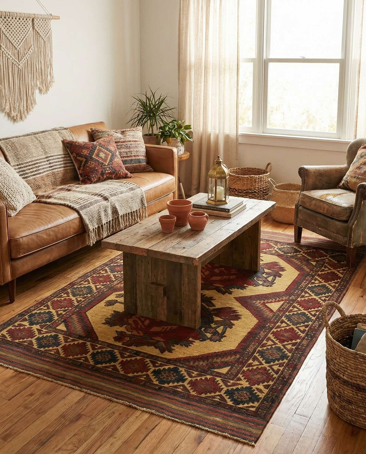 4' 3 x 6' 2 Hand Knotted Sumak Wool Rug