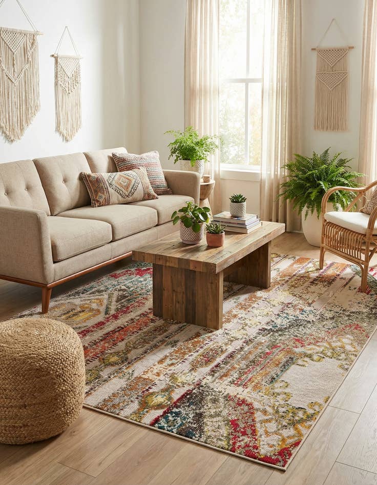 Detail image of  5' 3 x 8'  Washable Casablanca Indoor / Outdoor Rug