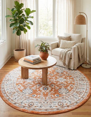 Rust Red Charlotte Round Rug