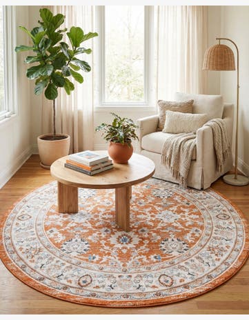 Rust Red Charlotte Round Rug