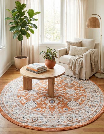 Rust Red Charlotte Round Rug