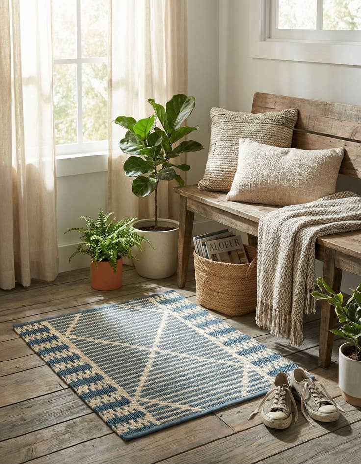 Detail image of  1' 4 x 1' 4  Washable Lattice Indoor / Outdoor Sample Rug