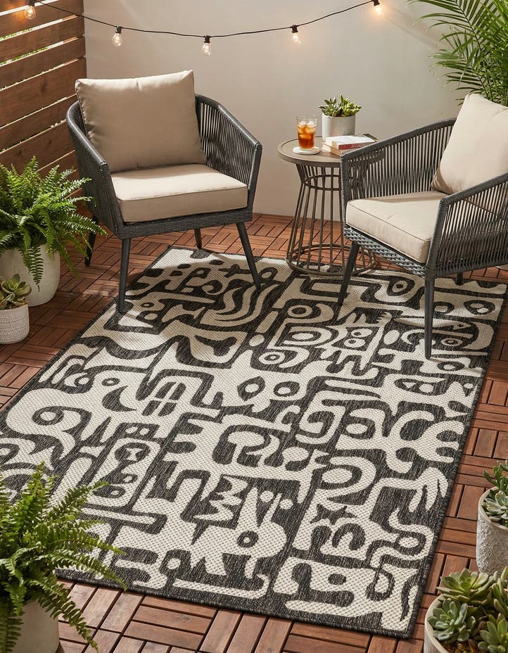 4' x 6' Easy-Clean Modern Indoor / Outdoor...