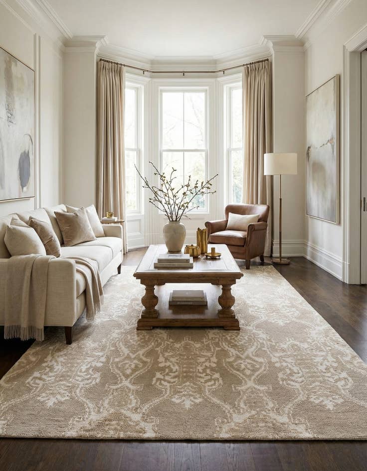 Detail image of 5' 10 x 9'  Hand Knotted Darya Rug