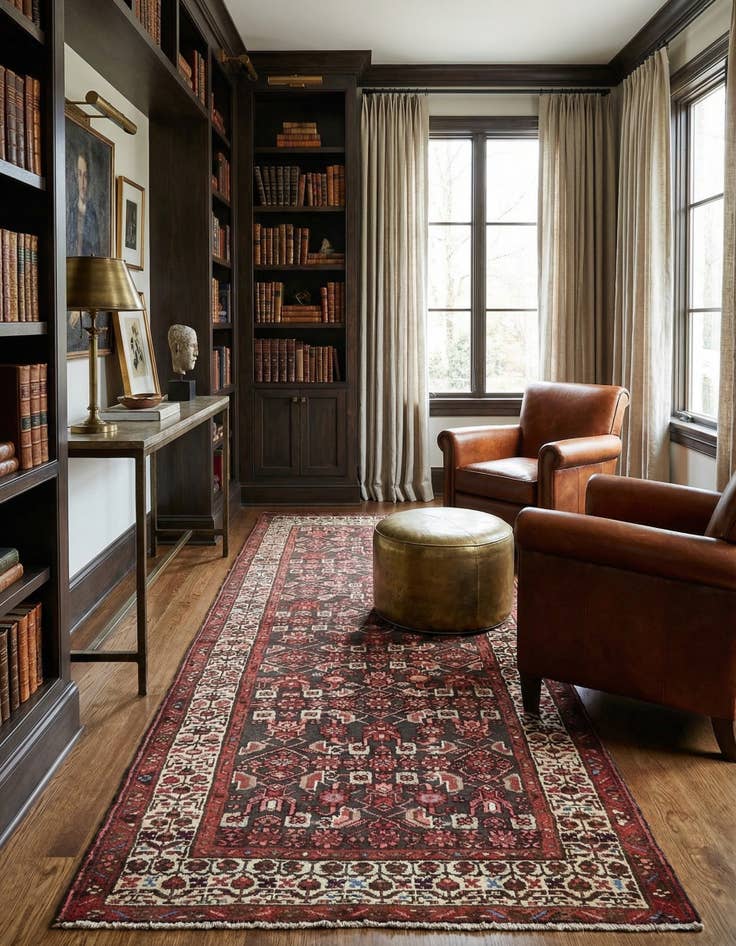 Detail image of 3' 7 x 10' 9  Hand Knotted Malayer Persian Wool Runner Rug