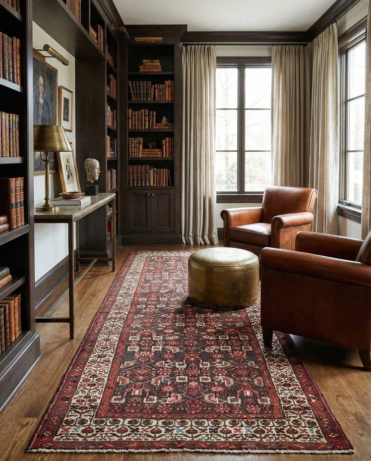 Detail image of 3' 7 x 10' 9 Hand Knotted Malayer Persian Wool Runner Rug