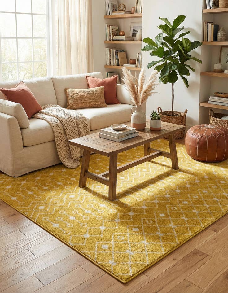 Detail image of  7' 10 x 7' 10 Moroccan Trellis Square Rug