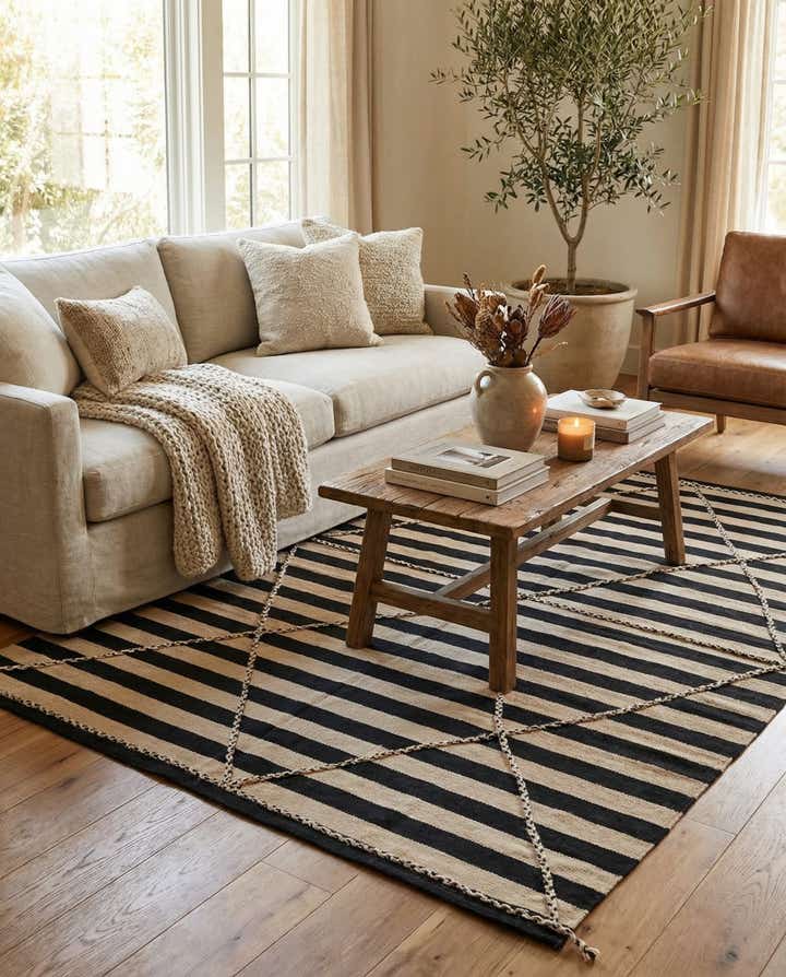 6' 8 x 9' 8 Hand Knotted Moroccan Wool Rug