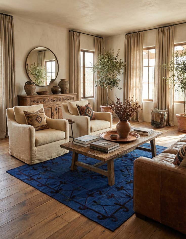 Detail image of 6' x 7' 4  Hand Woven Kilim Suzani Wool Square Rug