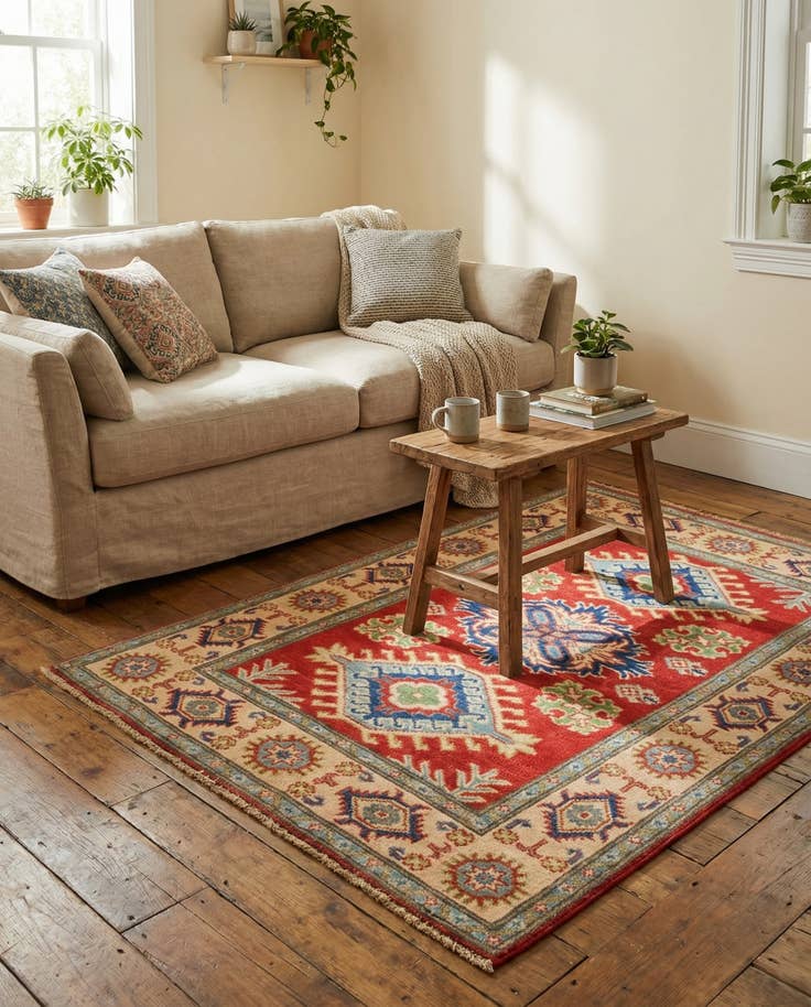 Detail image of 2' 8 x 4' 2 Hand Knotted Kazak Rug