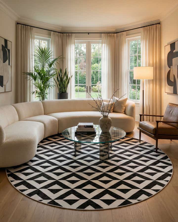 12' x 12' Easy-Clean Jill Zarin Napa Indoor / Outdoor Round Rug