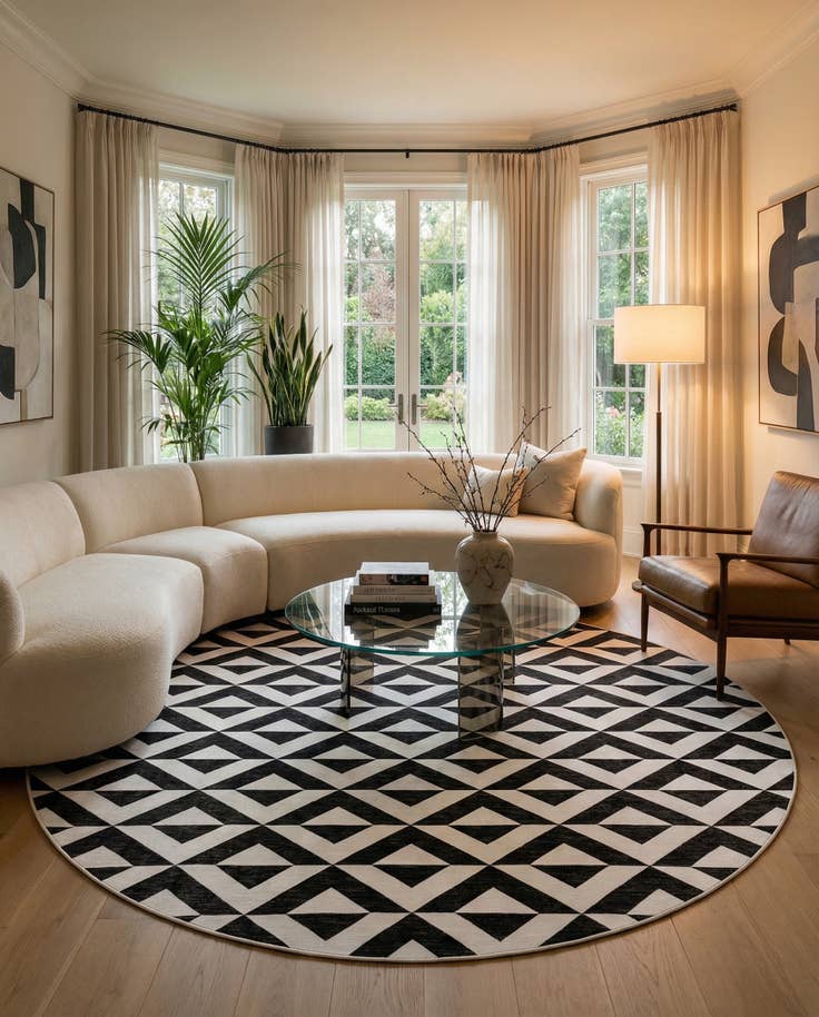 Detail image of 12' x 12' Easy-Clean Jill Zarin Napa Indoor / Outdoor Round Rug