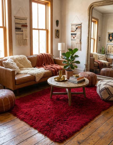 4' 9 x 7' 2 Hand Knotted Moroccan Wool Rug