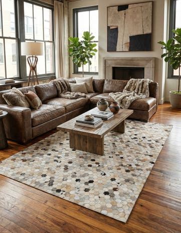 5' 1 x 8' 1 Cowhide - Patchwork Rug