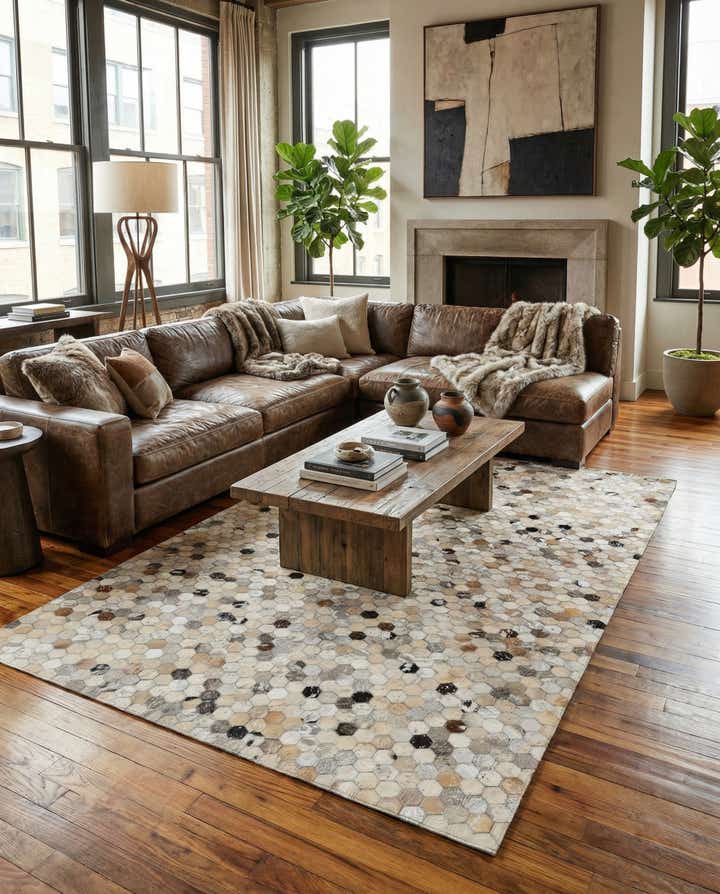 5' 1 x 8' 1 Cowhide - Patchwork Rug