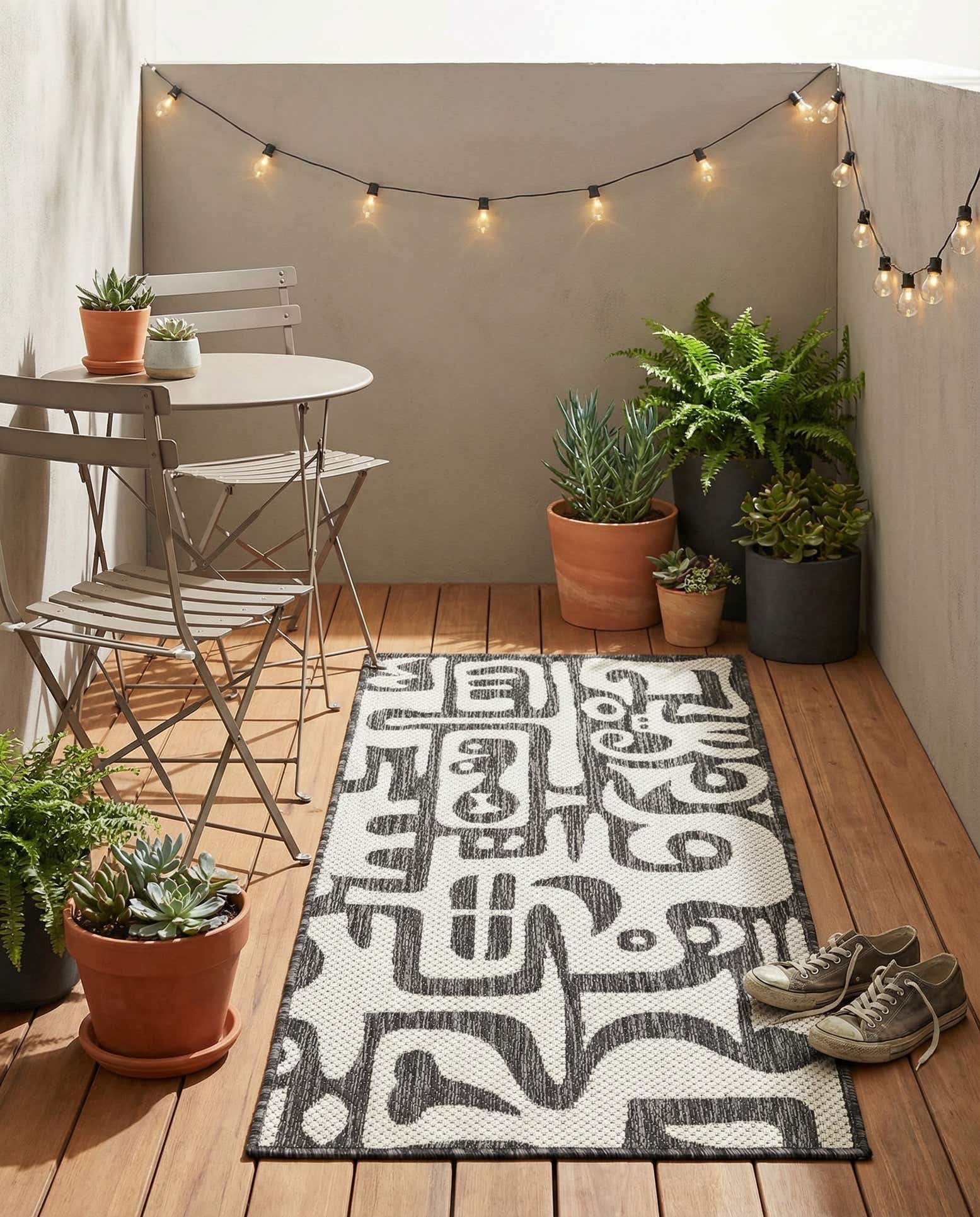 2' x 4' Easy-Clean Modern Indoor / Outdoor Runner Rug