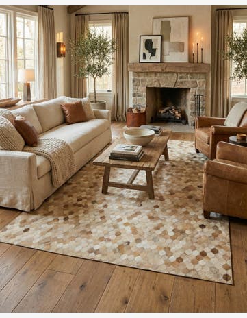 5' 9 x 8' Cowhide - Patchwork Rug