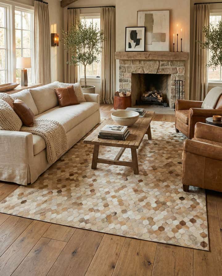 5' 9 x 8' Cowhide - Patchwork Rug