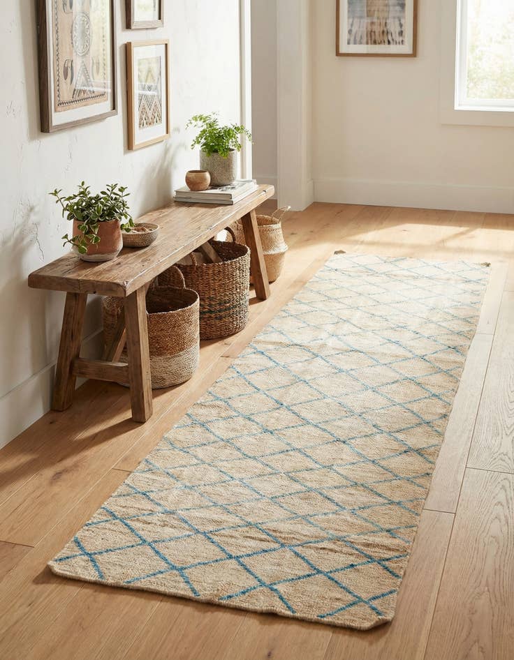 Detail image of 2' 7 x 9' 8  Hand Knotted Moroccan Wool Runner Rug