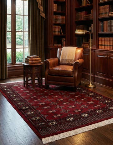 4' 3 x 6' Hand Knotted Torkaman Persian Wool Rug
