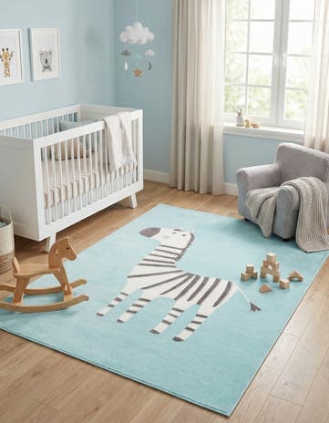7' 10 x 10' Zebra Whimsy Kids Rug