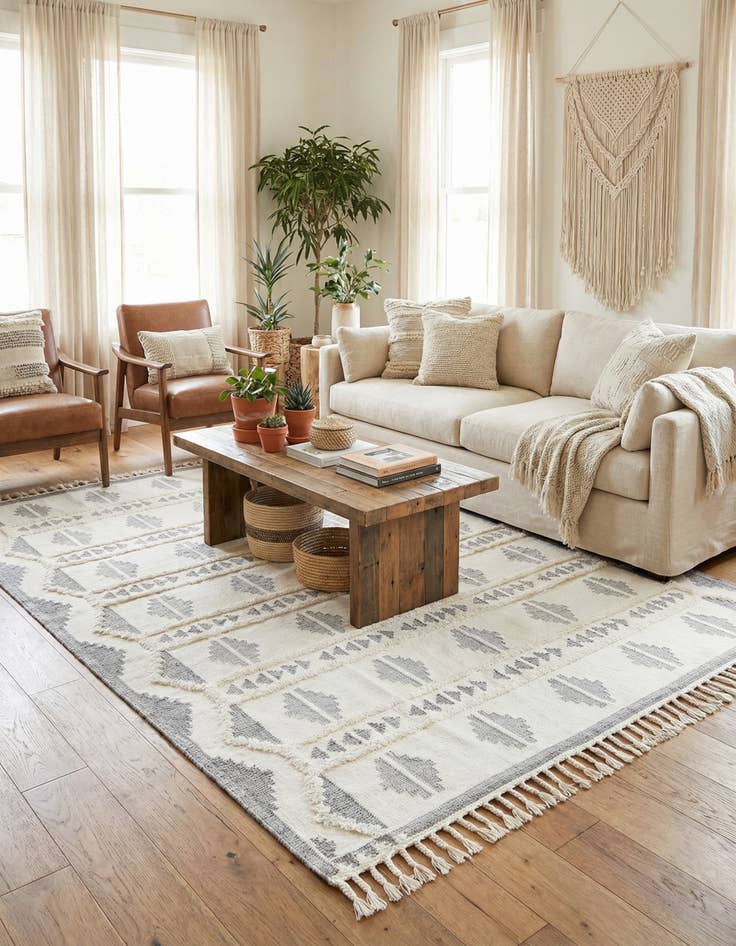 Detail image of 9' x 12'  Hand Woven Arizona Wool Rug