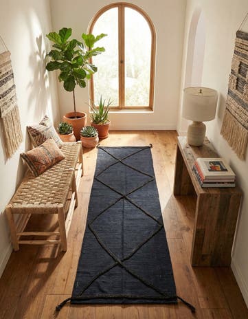 2' 4 x 7' 11 Hand Knotted Moroccan Wool Runner Rug