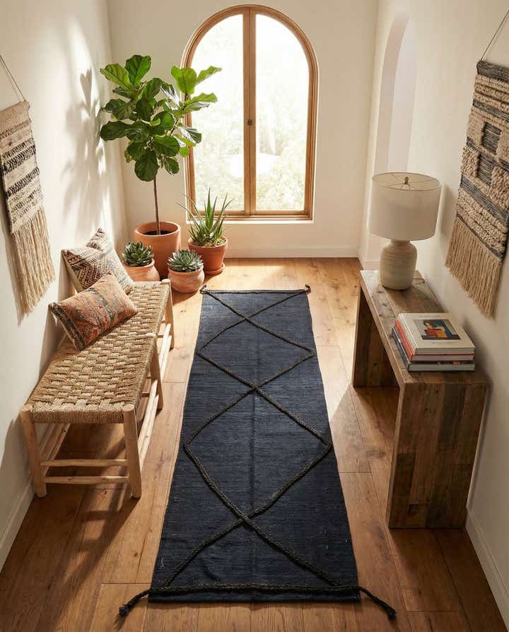 2' 4 x 7' 11 Hand Knotted Moroccan Wool Runner Rug