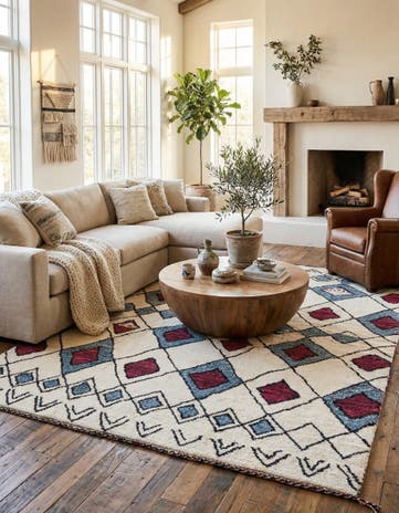 9' x 11' 10 Hand Knotted Moroccan Wool Rug