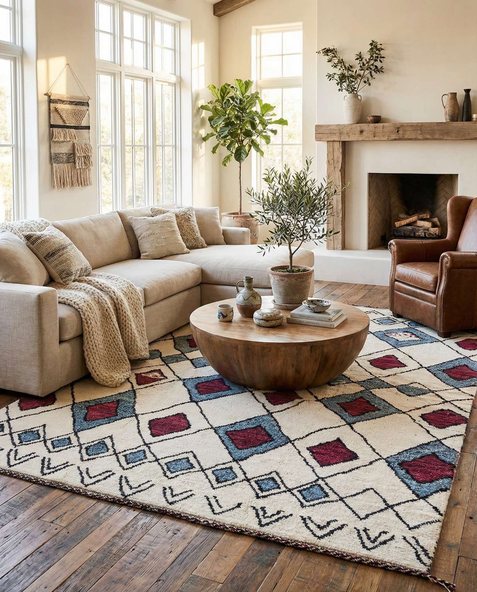9' x 11' 10 Hand Knotted Moroccan Wool Rug