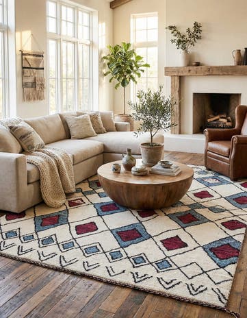 9' x 11' 10 Hand Knotted Moroccan Wool Rug