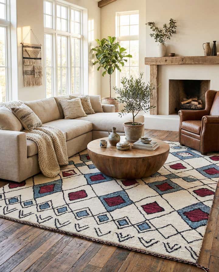 9' x 11' 10 Hand Knotted Moroccan Wool Rug