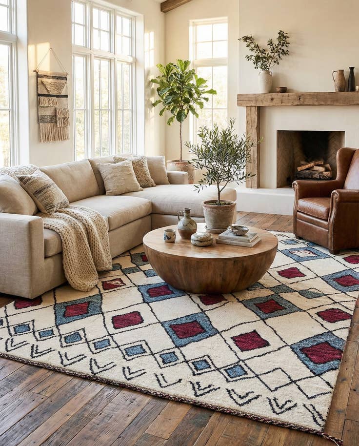 Detail image of 9' x 11' 10 Hand Knotted Moroccan Wool Rug