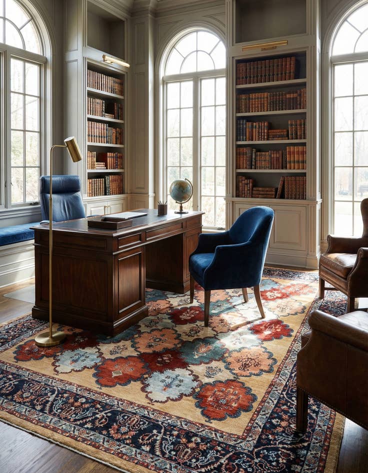 Detail image of 6' 9 x 9' 8 Hand Knotted Luribaft Rug