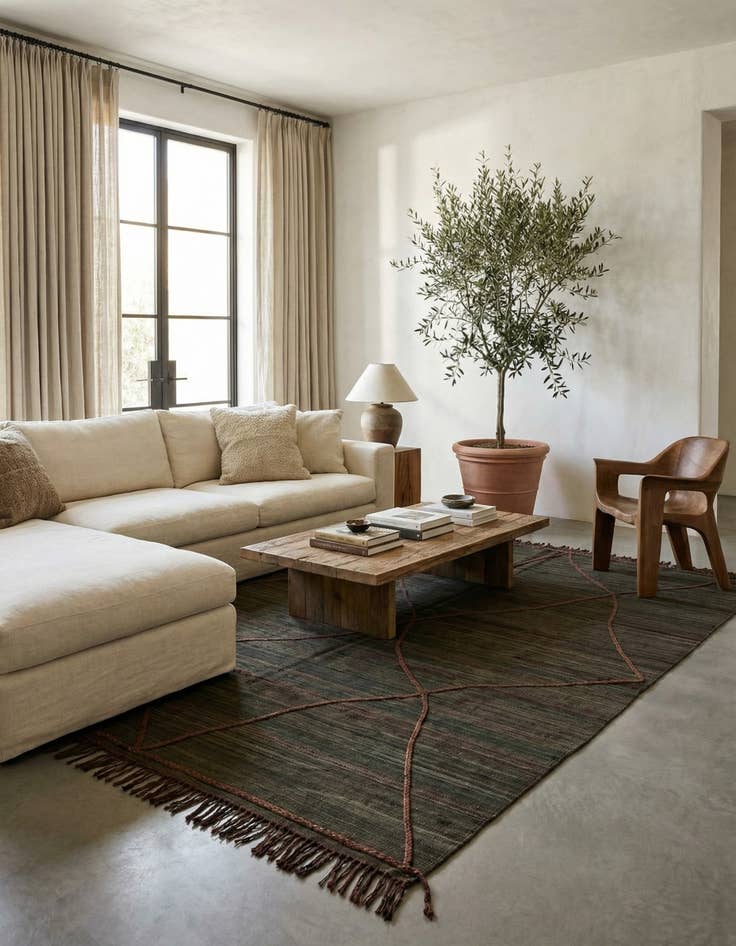 Detail image of 7' x 9' 5  Hand Knotted Moroccan Wool Rug