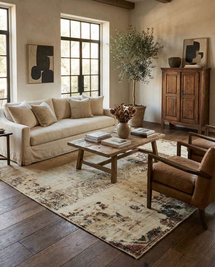 6' 7 x 9' 8 Hand Knotted Ultra Vintage Persian Wool Rug