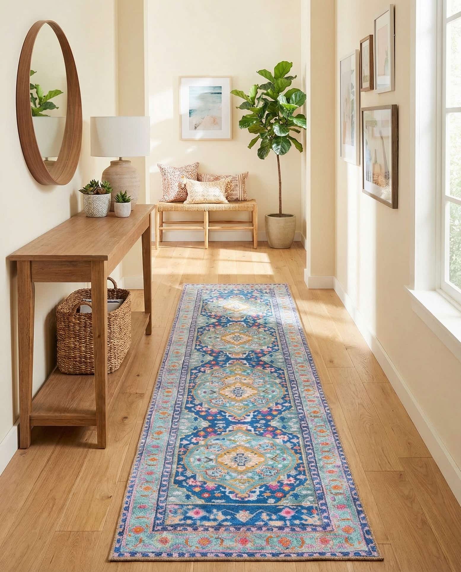 2' x 7' 10 Washable Timeless Runner Rug